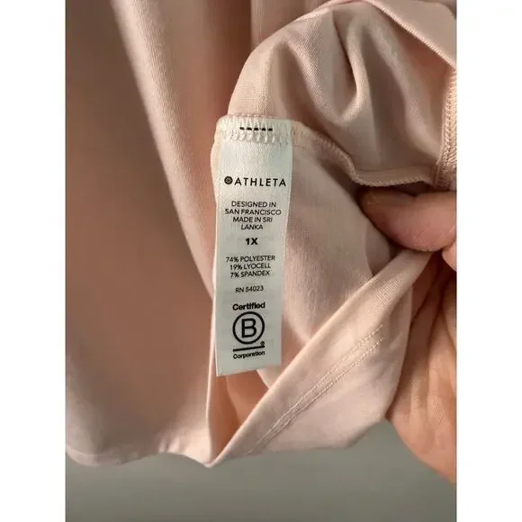 Athleta Womens Vital Tank 2.0 Size 1X Plus Pink Ballerina Gown Athleisure - Picture 5 of 7